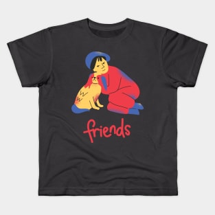 Boy and Dog Best Friends Kids T-Shirt